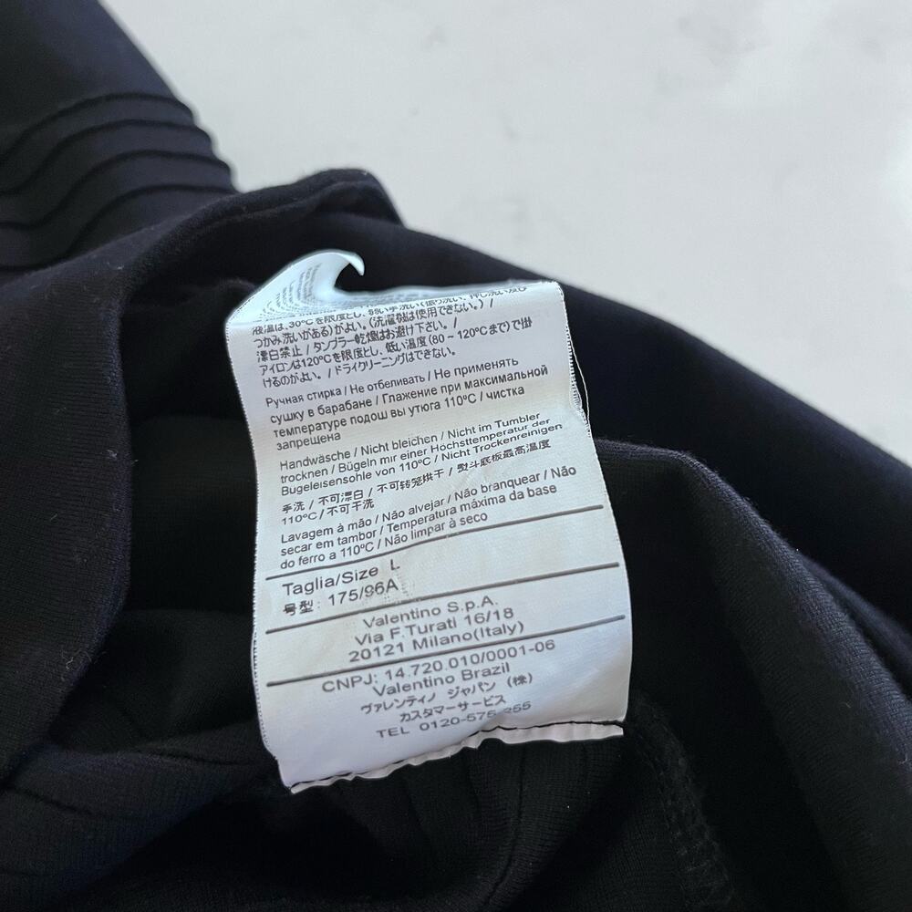 Red Valentino Black Short Sleeve Lace Velvet Trim Scalloped Knee Length Dress L - Picture 14 of 14